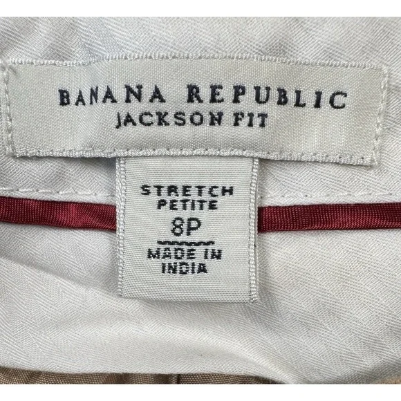 Banana Republic‎ Womens Jackson Fit Wool Blend Dress Pants Work Stretch 8 Petite - Picture 3 of 9